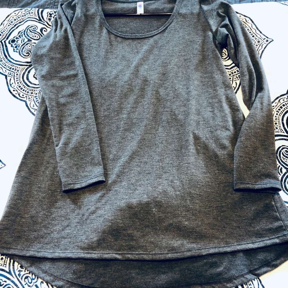 Solid charcoal gray long sleeve